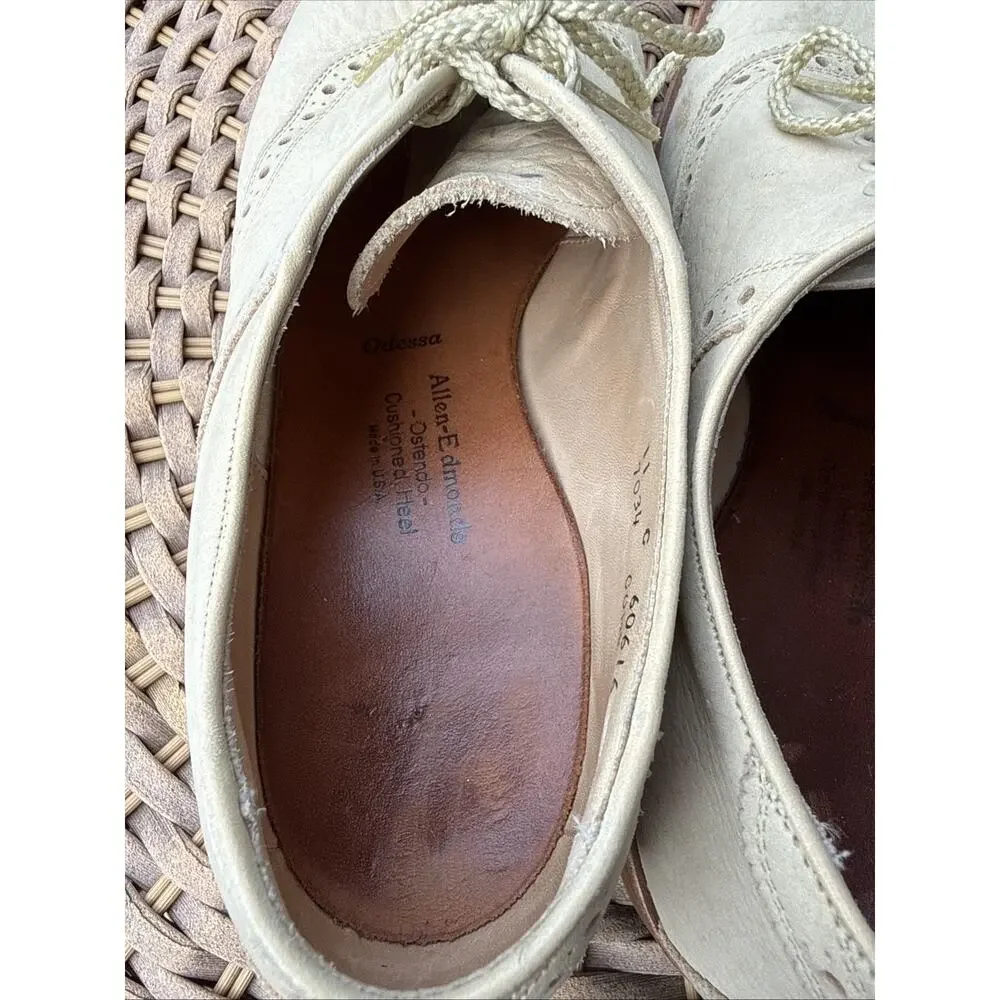 Allen Edmonds Odessa 7034 Oxford Shoes 11 C Light Tan Ostendo Leather USA